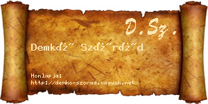 Demkó Szórád névjegykártya